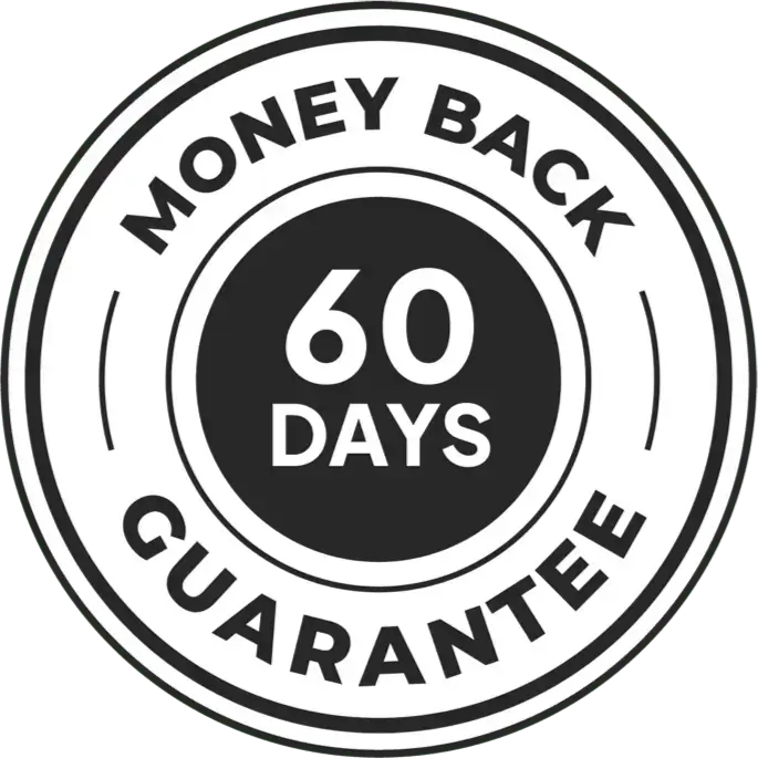 NiteHush Pro 60-day 100% money-back guarantee seal for risk-free purchase